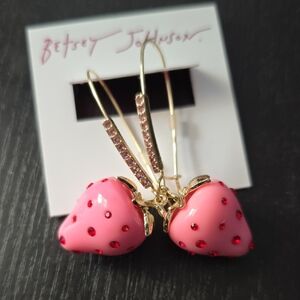 Betsey Johnson Pink Strawberry Earrings